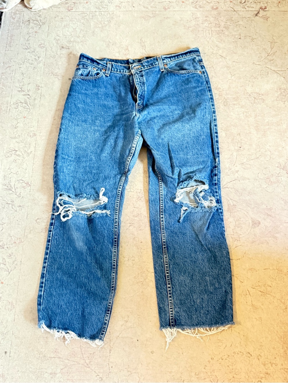Levi's Blue Denim Jeans with Tan Stitching
